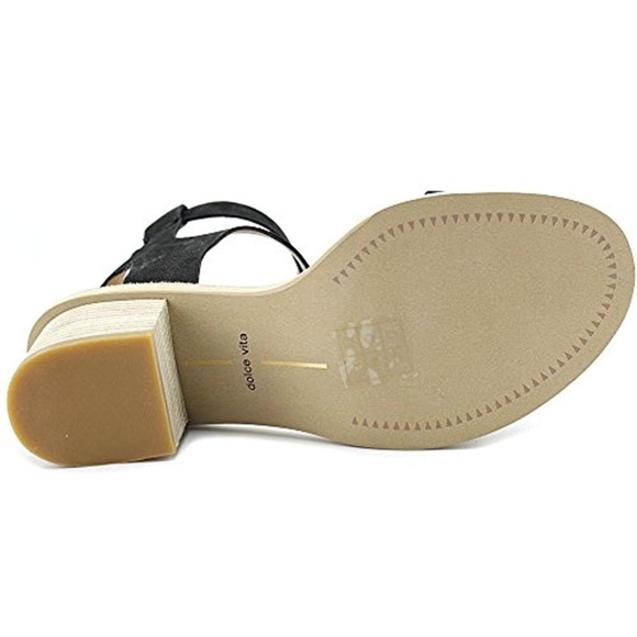 Dolce Vita Dual West Black Nubuck Sandals Heels - Picture 7 of 7